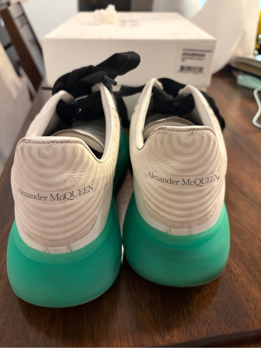 Alexander McQueen Mens size USA 7.5, EU 40 Sneakers with Teal Platform